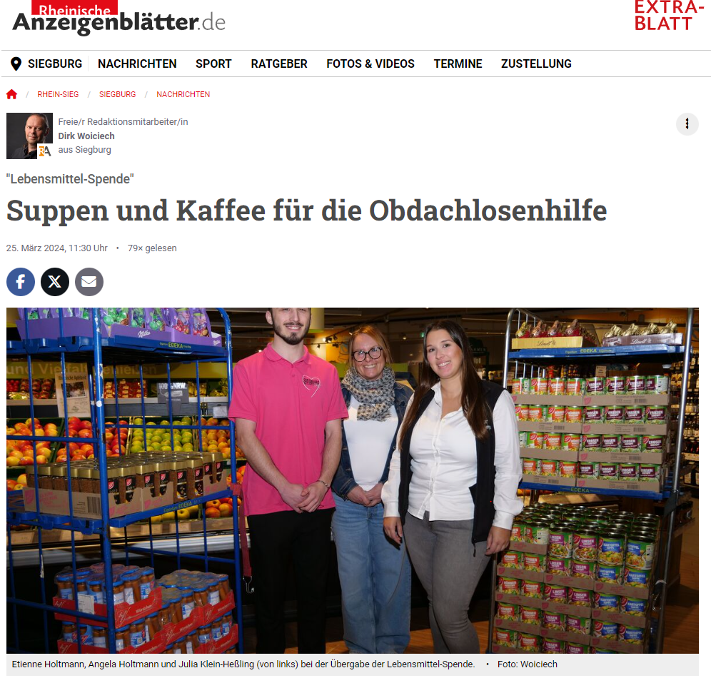 SiegburgHilft-Lebensmittelspende-Obdachlosenhilfe- Siegburg Hift Lebensmittelspende Obdachlosenhilfe